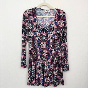 Show Me Your Mumu Womens Stevie Babydoll Mini Dress Size M Floral Stretch Pink